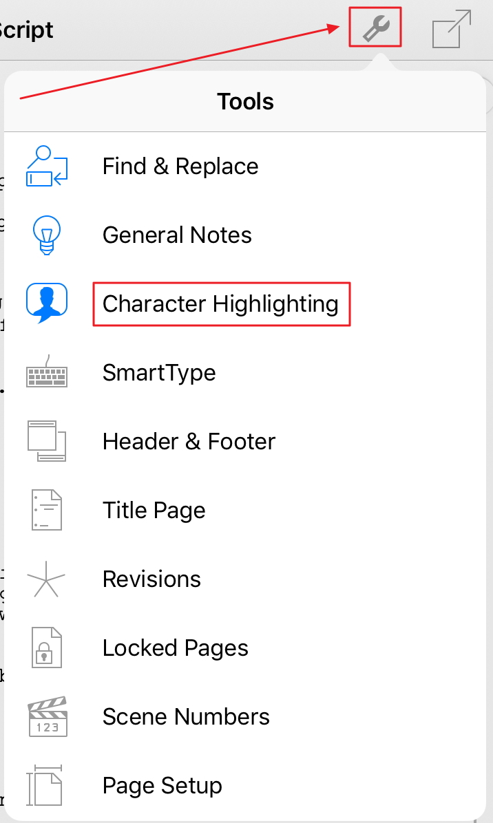 How can I highlight a character's dialogue in Final Draft Go? (iPad) –  Final Draft