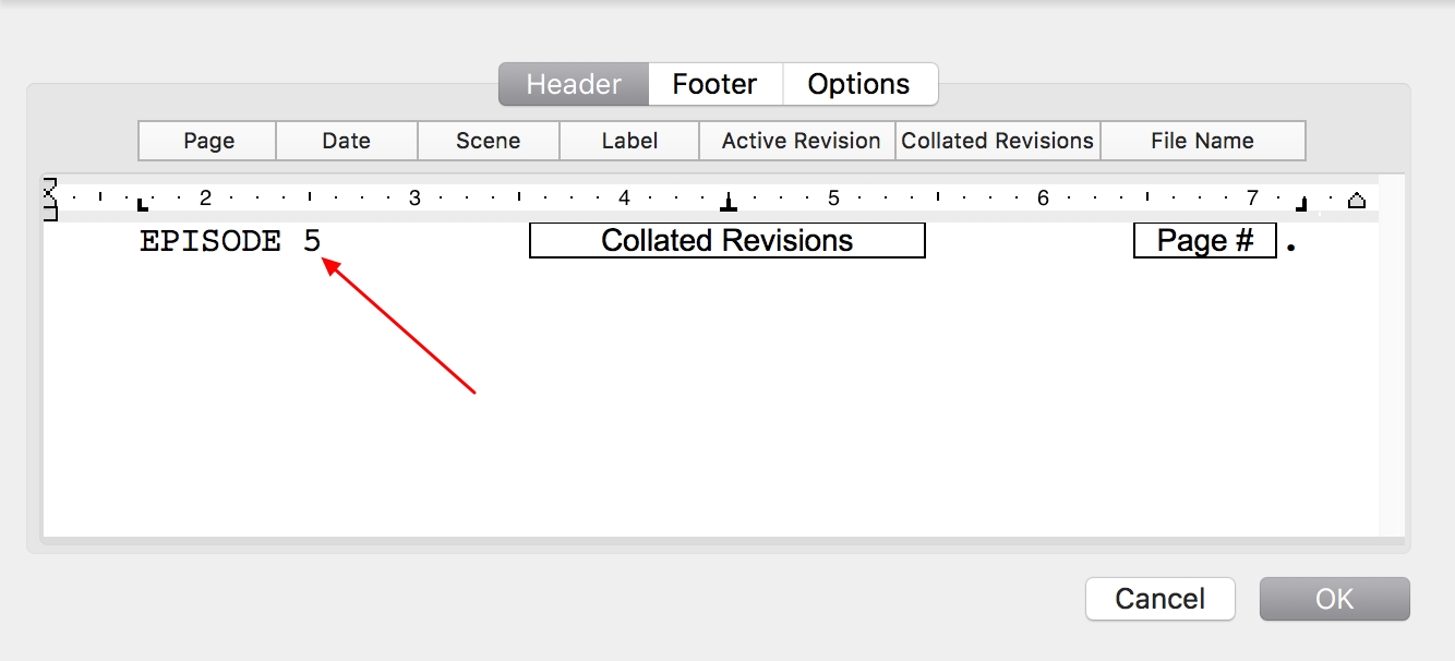 How can I add an episode number to the top of each page? – Final Draft